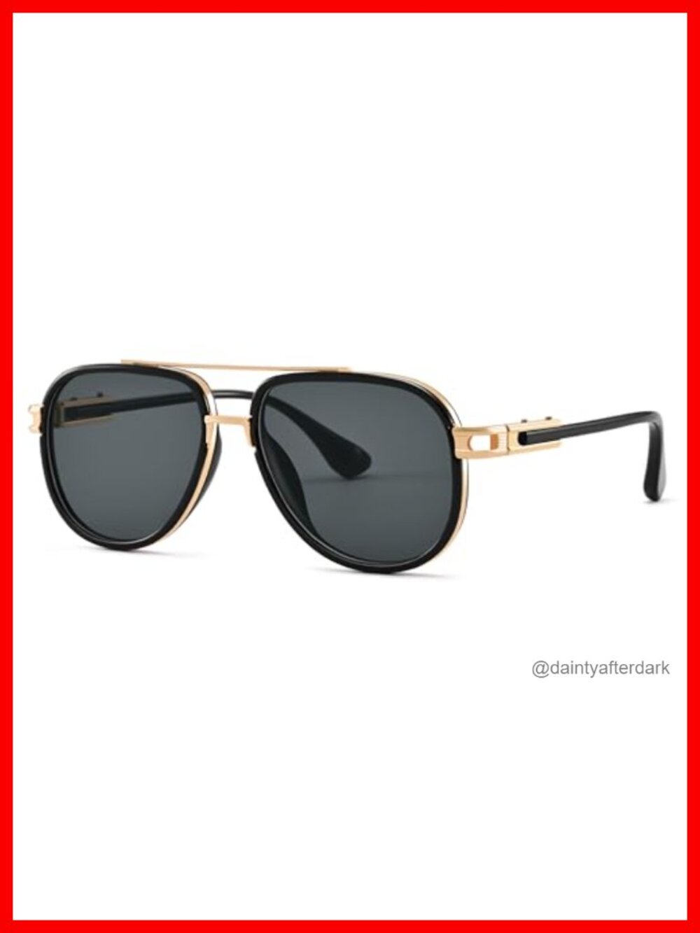 Oversized Aviator Sunglasses Metal Vintage Gradient UV400 Shades